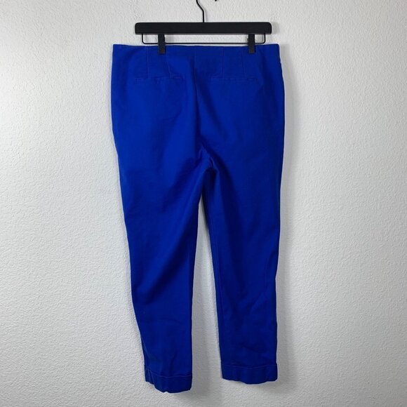 Boden Kensington Pants Blue Size 10R Stretch Cotton Turn-Up Hem Trouser Style - Picture 8 of 9